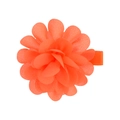 Orange chiffon flower hair clip with layered petals and fabric covered safety grip - Bright Orange (31)