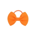 Close-up of orange grosgrain ribbon bow hair tie with elastic band for girls - Orange (9)