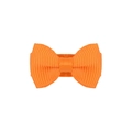 Vibrant orange grosgrain ribbon bow hair clip for girls and pets with ribbed texture - Bright Orange (9)