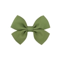Detailed close-up of grass green grosgrain ribbon hair bow with ribbed texture - Grass Green (38)