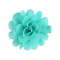 Mint green 3D chiffon flower hair clip with layered translucent mesh fabric petals - Mint Green (35)