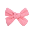 Barrette à cheveux rose faite main avec un nœud en lin et coton pour filles - Rose Cerise(13)