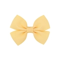 Classic pale yellow grosgrain ribbon bow hair clip for girls with ribbed texture - Light Yellow (40)