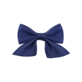 Cute navy blue fabric bow hair clip for girls with elegant fine texture and symmetric design - Navy Blue