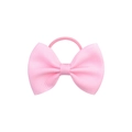 Detail of pink grosgrain bow hair tie showing ribbed texture and elastic band - Pink (11)