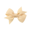 Classic double-layered grosgrain ribbon bow hair clip in elegant champagne color - Champagne Beige (826)