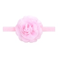 Baby-Stirnband mit rosa Chiffonblume und weichem elastischem Nylonband für Mädchen - Hellrosa