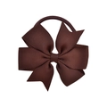 Dark brown grosgrain ribbon mermaid bow hair tie for girls with elastic band - Dark Brown (3)