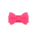 Hot pink ribbed fabric hair bow clip for kids and pets with symmetrical design - Hot Pink (14)