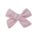 Barrette à nœud fait main en lin rose poudré pour fille avec texture tissée - Vieux Rose(18)