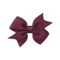 Classic burgundy grosgrain ribbon bow hair clip for girls with ribbed texture - Wine Red (275)