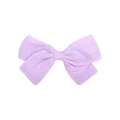 Light purple handmade cotton linen bow hair clip for girls with natural woven texture - Light Purple (25)