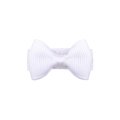 Macro detail of the white grosgrain ribbon hair bow showing fine texture and stitching - White (18)