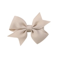 Classic light beige grosgrain ribbon bow hair clip with double-layer design for girls - Light Beige (818)