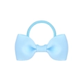 Detailed view of a light blue ribbon bow hair tie with a high-elastic rope on white background - Mint Green(17)