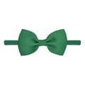 Elastic nylon baby headband with a dark green grosgrain ribbon bow accessory - Dark Green (39)