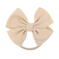 Diadema de nailon beige con lazo para niñas con banda elástica sin costuras suave - Beige (10)