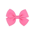 Close-up detail of a pink grosgrain ribbon bow hair clip with textured ribbed fabric - Pink (13)