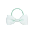Mint green ribbed ribbon bow hair tie with high-elastic band for girls and women - Light Green (19)