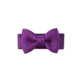 Mini deep purple grosgrain ribbon bow hair clip for toddlers and pets on white background - Deep Purple (467)
