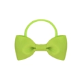 Lime green ribbed bow hair tie for girls with elastic band on a white background - Lime Green (20)
