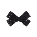 Classic black crochet bow hair clip with vintage handmade openwork knitted texture - Blue