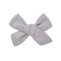 Barrette à nœud papillon en lin et coton fait main pour filles en couleur lavande poudré - Lavande(19)
