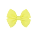 Bright yellow grosgrain ribbon hair bow clip for girls with ribbed texture detail - Bright Yellow (32)