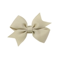 Elegant champagne grosgrain ribbon bow hair clip for girls with ribbed texture - Champagne (565)