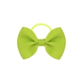Vibrant green grosgrain ribbon bow hair tie for girls with durable elastic rubber band - Bright Green (20)