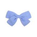 3.6 inch light blue cotton linen bow hair clip for children and students in solid color - Light Blue (36)