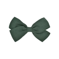 3.6 inch cotton linen bow hair clip in forest green for girls and students - Forest Green (39)
