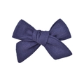 Barrette à cheveux avec nœud en lin bleu marine fait main pour petite fille - Violet Foncé (32)