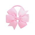 Pink grosgrain ribbon fishtail bow hair tie with elastic rubber band for girls - Light Pink (11)