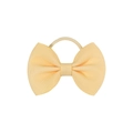 Morandi light yellow grosgrain ribbon bow hair tie with high elastic rubber band - Light Yellow (40)