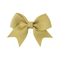 Mini golden grosgrain ribbon hair bow with swallowtail cut for baby girls - Gold (686)
