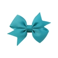 Classic lake blue grosgrain ribbon hair bow clip for baby girls and children - Teal (343)