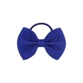 Royal blue grosgrain ribbon bow hair tie for kids with durable elastic rubber band - Sapphire Blue (37)