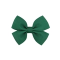 Dark green grosgrain ribbon bow hair clip for girls with ribbed texture and solid color - Dark Green (39)