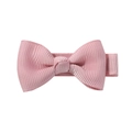 Lazo rosa para el pelo hecho a mano de cinta de grosgrain con clip de seguridad forrado - Rosa (158)