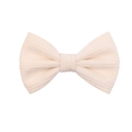 Lazo de pana color crema para niñas con textura de canalé y diseño clásico de doble ala - Estilo Crema (2)