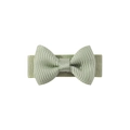 Mini light green grosgrain ribbon bow hair clip with fully lined fabric base for toddlers - Pale Green (567)