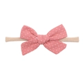 Diadema rosa para bebé con lazo de nylon suave y estampado de estrellas blancas - Estilo Floral de Cruz Rosa (9)