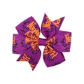 Nœud papillon Halloween violet pour enfants avec texte orange et motifs de toile d'araignée - Imprimé Halloween Toile d'araignée Violet (6)