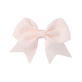 Mini baby pink grosgrain ribbon bow hair clip for girls in a simple solid color style - Pale Pink (105)