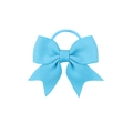 Chouchou avec nœud bleu brillant pour filles en tissu côtelé et élastique résistant - Bleu brillant