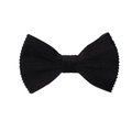 Lazo de pana negro clásico para niñas con textura de costillas verticales finas - Estilo Negro (4)