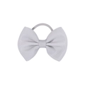 Light grey grosgrain ribbon bow hair tie with elastic band for girls' hairstyles - Light Gray (22)