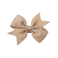 Elegant champagne gold grosgrain bow hair clip with symmetrical swallowtail for girls - Champagne Gold (812)