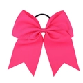Detail of 8-inch rose red grosgrain ribbon bow with high-elastic black rubber band - Rose Red